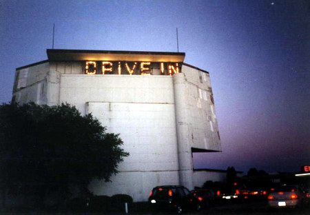 Getty 4 Drive-In Theatre - Screen At Night - Photo From Water Winter Wonderland (newer photo)